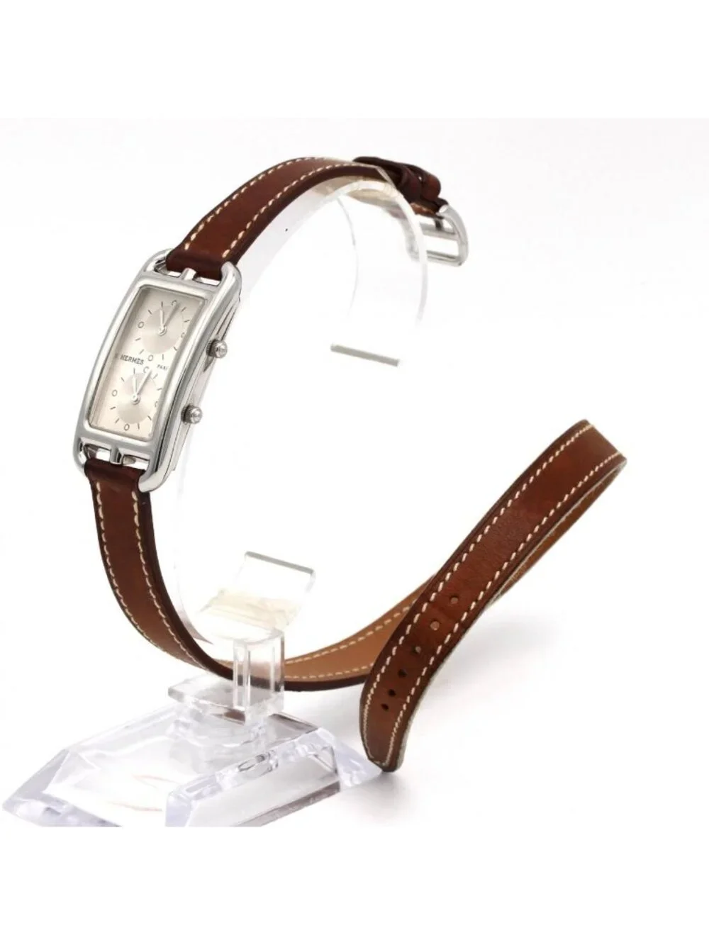 Hermes Cape Cod Deux Zone Double Tour SS Quartz Watch